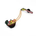 Японская лапша-суп Ramen Tonkotsu, металлическая цепь, эмалированные булавки, Мультяшные броши, значок на воротник, брошь, этикетка, булавка, ювелирные изделия, подарки