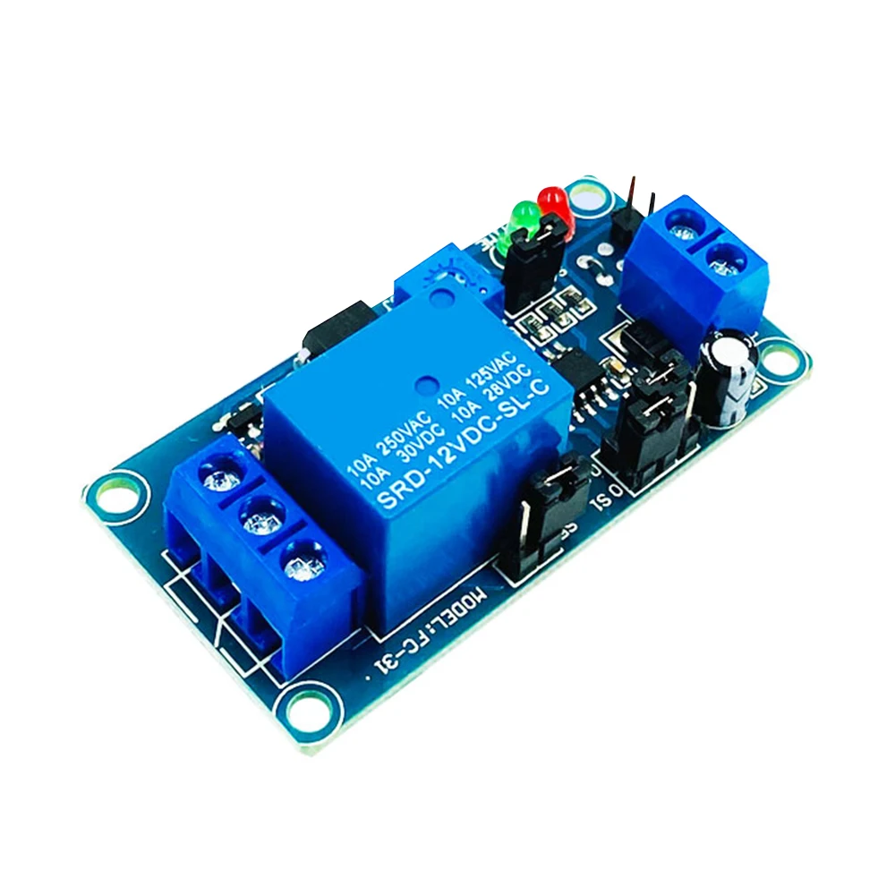 

DC12V Normal Open Time Delay Relay Control Switch Module Adjustable Potentiometer LED Indicator