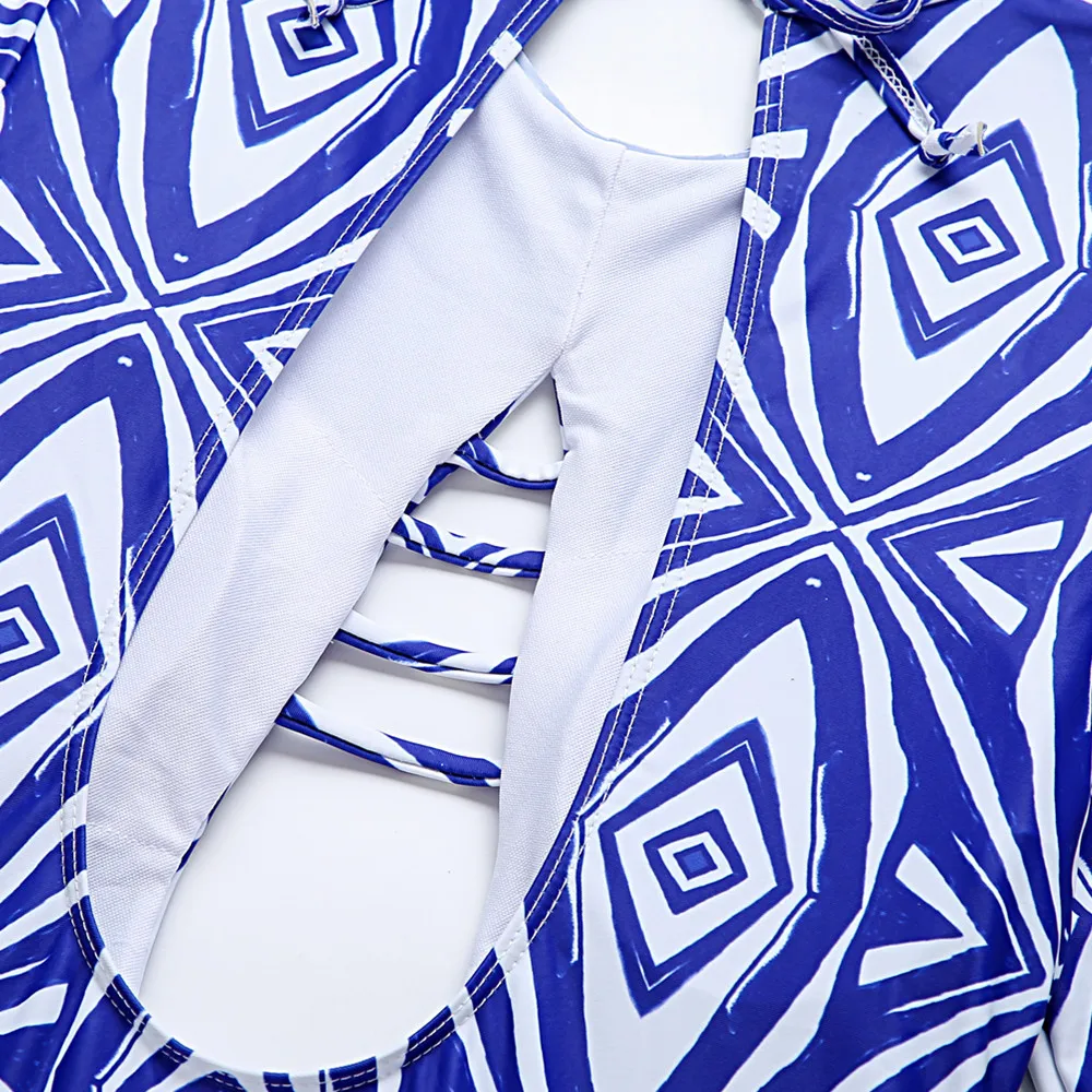 

Sexy Cut Out One Piece Swimsuit Women High Cut Monokini Swimwear Women Short Sleeve String Bathing Suit Beach Wear Swimming Suit