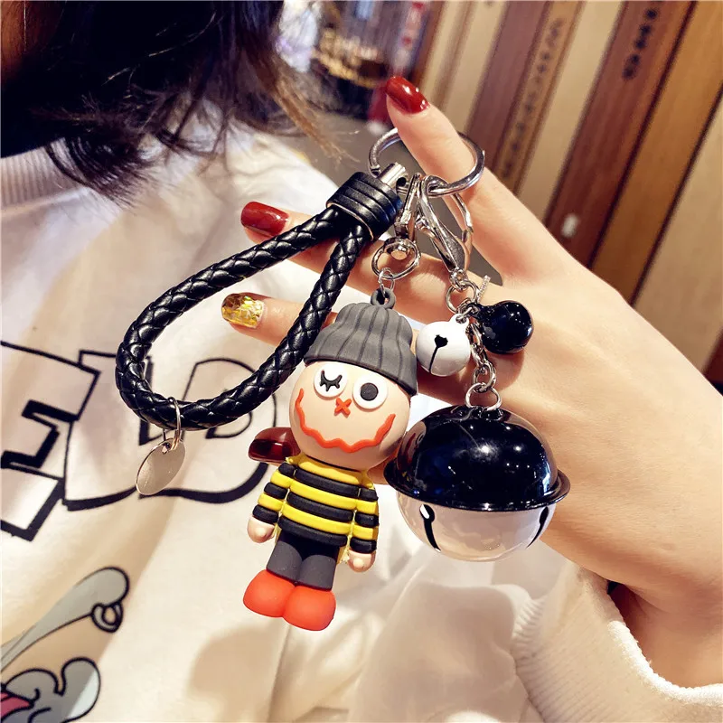 

Women's Glasses Key Chain Cute Doll Christmas New Year Fun Happy Clown Keychains Bag Pendant Amusement Park Gifts 2021
