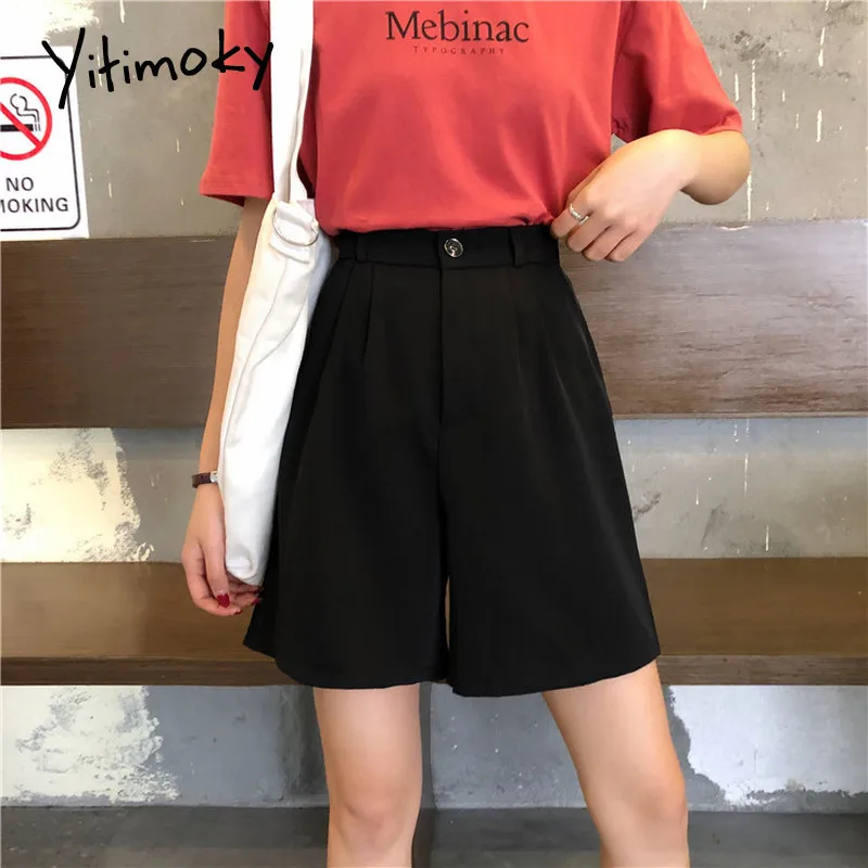 Шорты женские с завышенной талией официальные прямые короткие брюки в Корейском