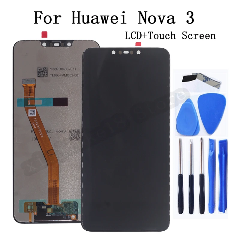 

6,3 "оригинальный для Huawei Nova 3 ЖК-дисплей сенсорный экран дигитайзер Запасные части для телефона для Huawei Nova3 монитор ремонтный комплект