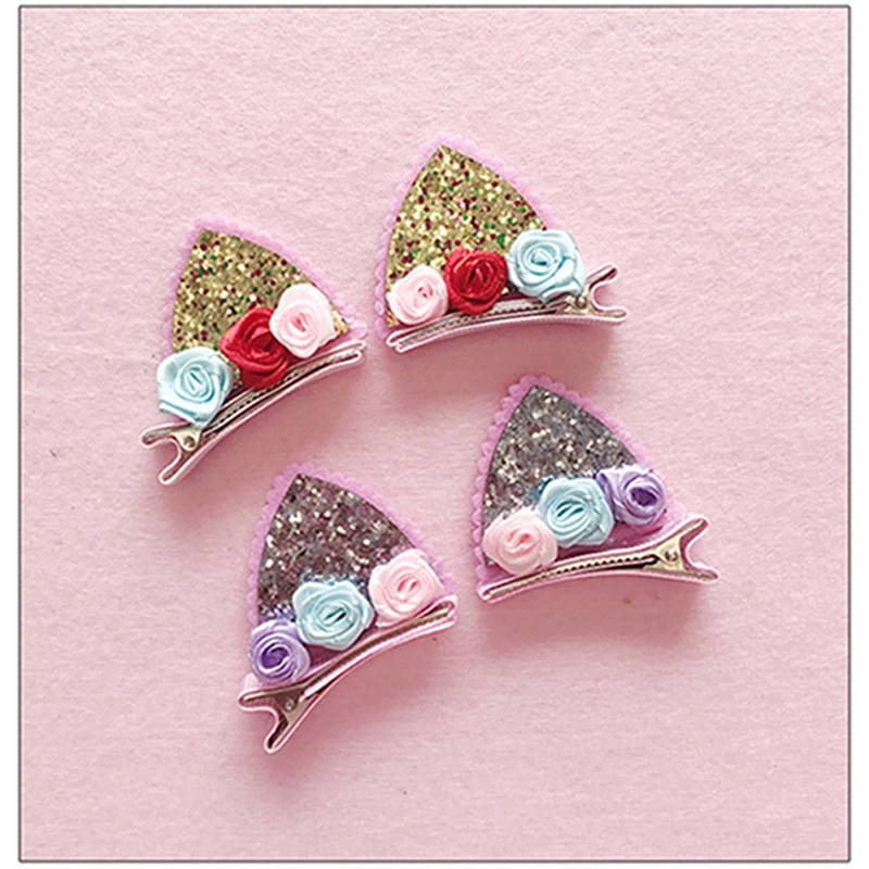 Милые милые заколки с блестками Детские аксессуары для волос кошачьи ушки кролик