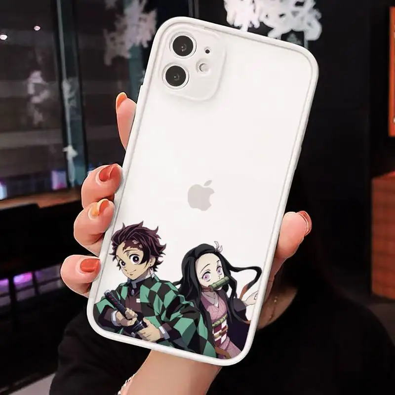 

Demon Slayer Blade Anime Phone Cases matte transparent For iphone 7 8 11 12 plus mini x xs xr pro max cover