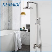 kemaidi nickel brushed bathroom shower faucet mixer bathtub mixer shower sets wall mount hot cold water shower faucets set