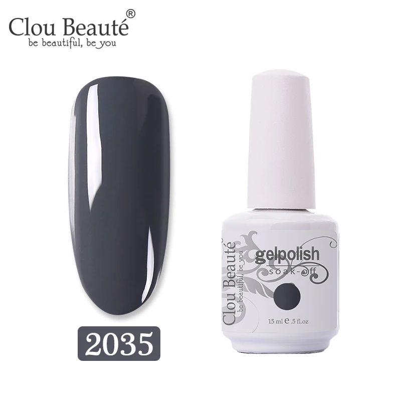 2035 Clou Beaute, 15 мл, лак, Гель-лак, Перманентный лак для ногтей, УФ светодиодный лак для ногтей, для маникюра, долговечный Гель-лак, гель-гибрид - Цвет: 2035