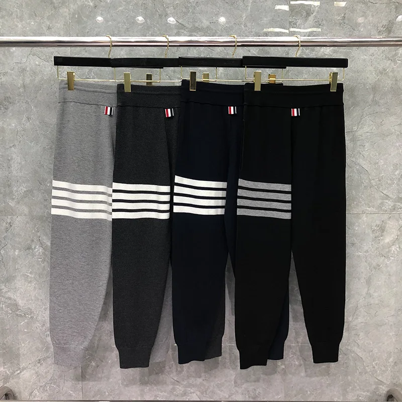 

Fashion TB 2021 THOM Brand Sweatpants Men Wool Elastic Casual Knitted Trousers Tracksuit Bottoms Mens Jogger Track Winter Pants