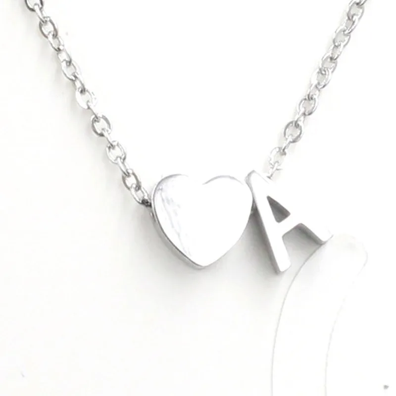 Нержавеющая сталь Золотой/серебряный персик сердце на заказ Начальная буква A-Z