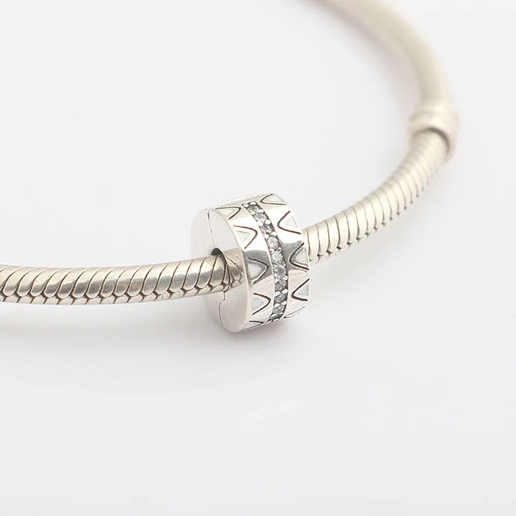

Original 925 Sterling Silver Beads Sparkling Jagged Lines Clip Charm Fit pan Women Bracelet & Necklace Diy Jewelry