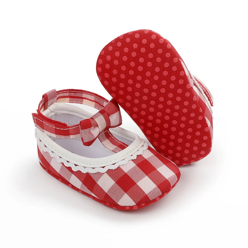 Zapatos c&aacute;lidos para beb&eacute;s, calzado de primavera y oto&ntilde;o, a cuadros, para primeros pasos-5