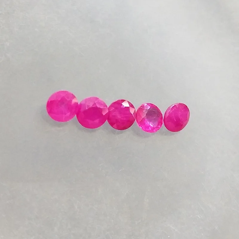 Natural Unburnt Ruby Round Jewelry Loose Bare Gem 3A Level 3. 25mm Man Woman DIY Material Ring Earring Pendant Valet Inlay