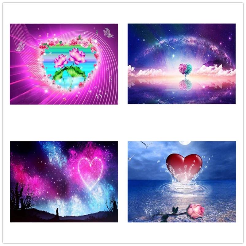 

DIY 5D Diamond Painting Heart Romantic Diamond Embroidery Full Square Round Rhinestone Cross Stitch Home Decor Craft Fantasy Art