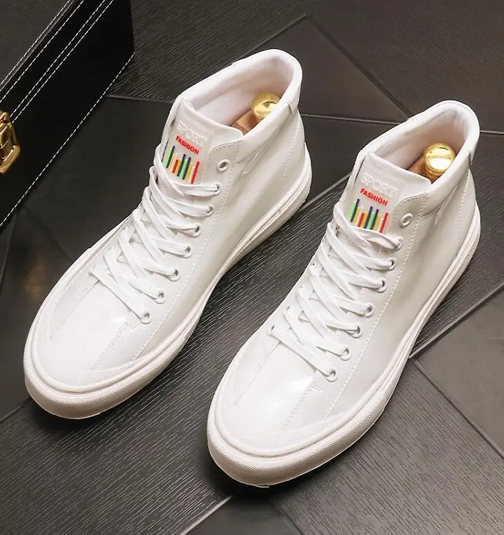 

New Men high tops red white black flats thick bottom Shoes skateboard Man Trending Leisure Shoes web celebrity zapatos hombre