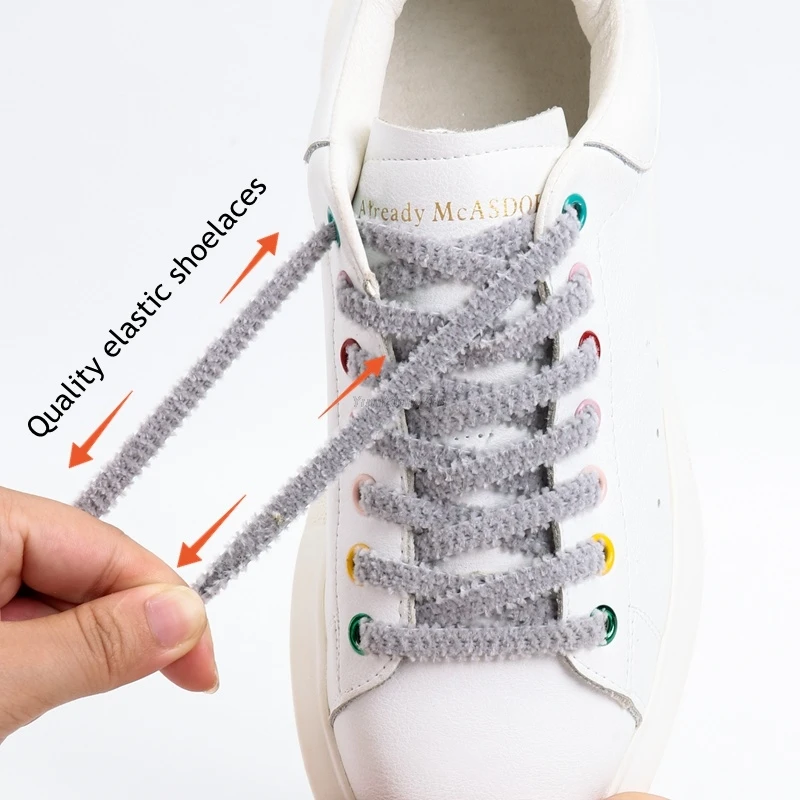 Magnetic Lock Shoelaces New Plush Elastic No tie Shoe laces Sneakers for Shoelace Kids Adult Boots Laces One Size Fits All Shoes
