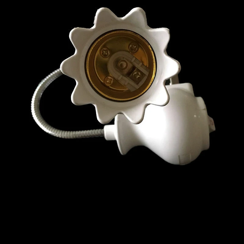 

E27 Socket Adapter with On/Off Switch to US Plug Flexible Extension Lamp Bulb Holder Converter (without Light Source)