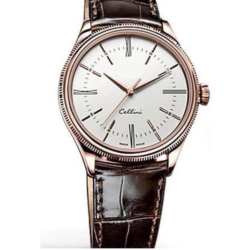 

Часы мужские механические из нержавеющей стали под розовое золото, 39 мм