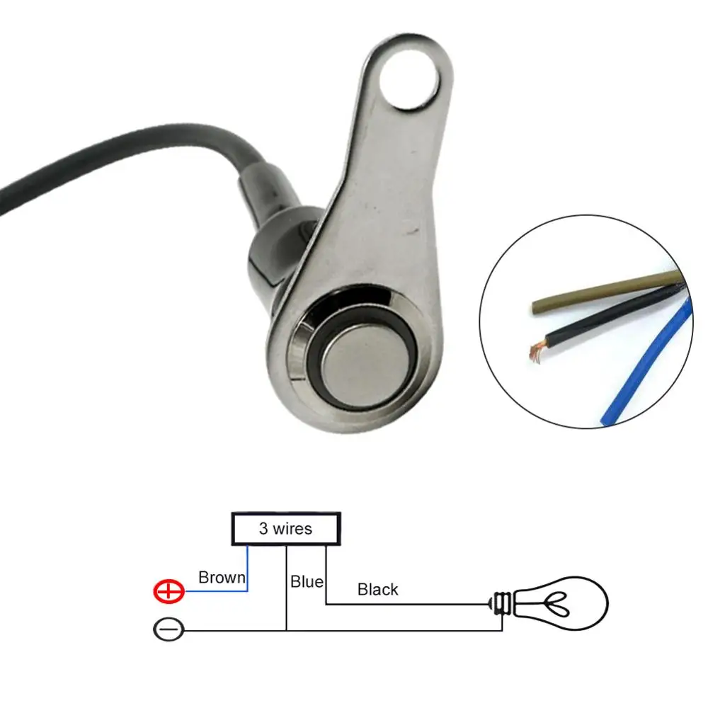 Переключатель на руль мотоцикла водонепроницаемый с зеленым светодиодом 22