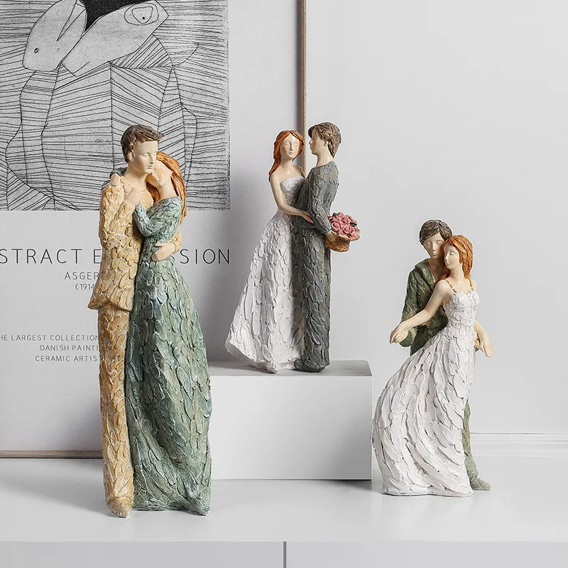 

Light Luxury Wedding Gift Decoration Wedding Figures for Men and Women Couple Resin Crafts Marriage Room Home Decoration