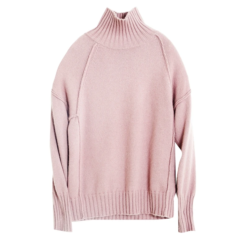 Autumn and Winter New Woman Sweater Woman High Neck Thick Pullover Fashion Loose Cashmere Sweater Plus Size Free Shipping