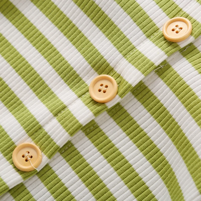 

Newborn Baby Boy Girl Outfit Clothes Romper Tops Long Pants One-Piece Long-sleeved Rompers O Neck Striped Baby Jumpsuit#1