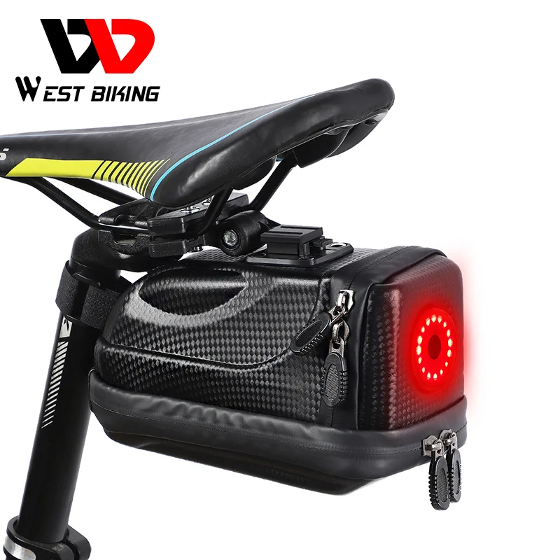 Водонепроницаемая седельная сумка WEST BIKING с задним фонарем велосипедные сумки