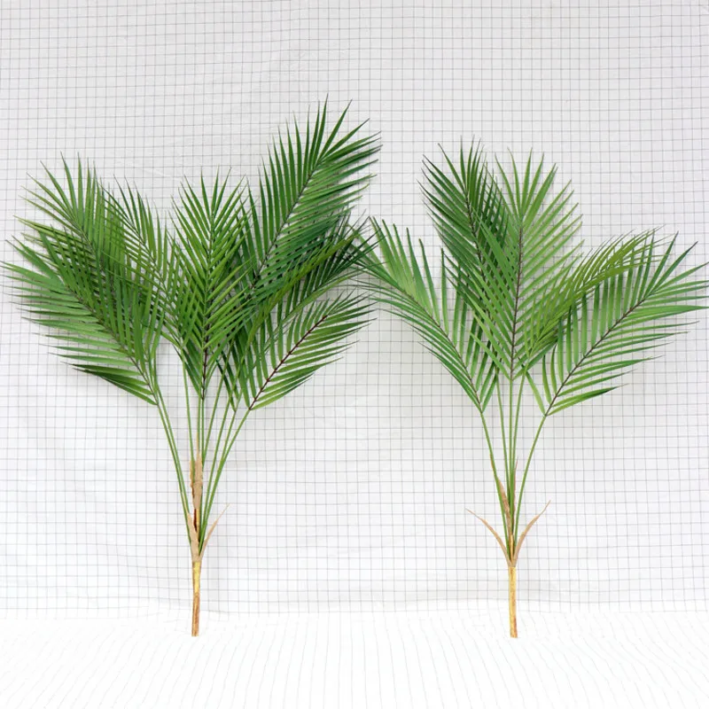 Plastic Artificial Palm Leaf Plant Tropical Fake Green Leaves Home Decoration For Rome Decor | Дом и сад