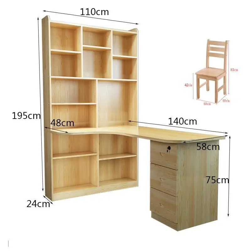 

Support Ordinateur Portable Tafelkleed Biurko Bed Scrivania Shabby Chic Wooden Computer Tablo Mesa Desk Table With Bookshelf