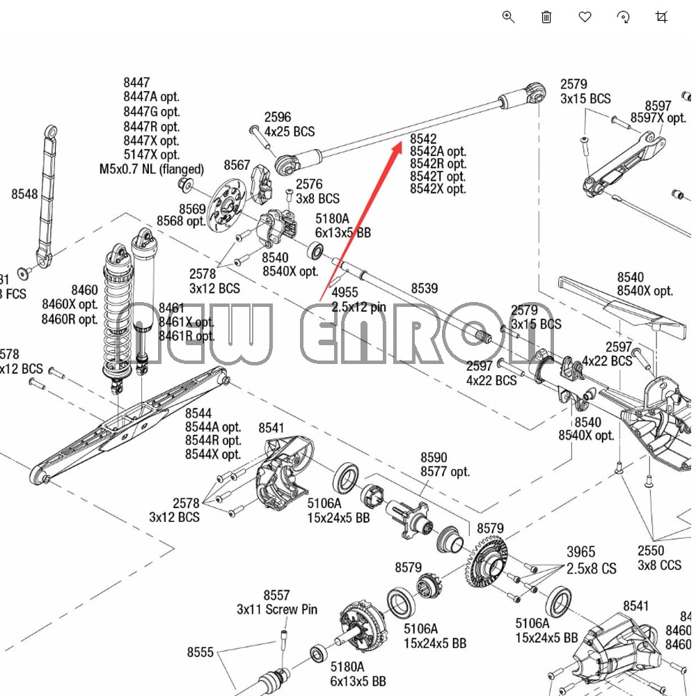 Новинка ENRON #8542 2P 7x206 мм задняя верхняя подвеска тяги для радиоуправляемой машины