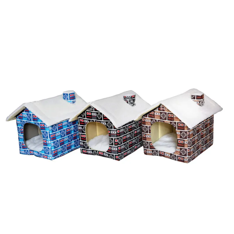 Съемная кровать для собак двойной дом маленьких средних и больших подушка домик