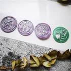 Цветочное растение, головка кофейной чашки с дельфоном, специальная форма, восковая печать, печать, огненный лак, печать, головка, свадебная поздравительная открытка, восковая печать