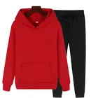 Женские базовые хлопковые свитшоты, комплекты на раннюю весну, толстовки с капюшоном и брюки с эластичным поясом, повседневные Костюмы, уличная одежда