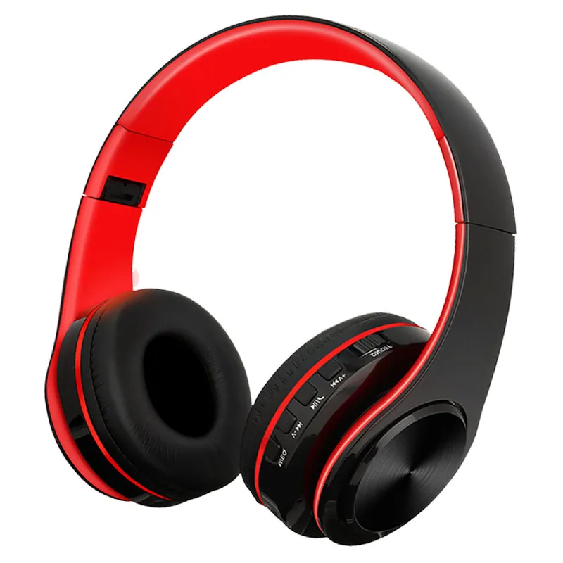 Red Black Новинка B7 Bluetooth наушники беспроводные стерео наушники складные низкие басы гарнитура Регулируемые наушники с микрофоном/TF картой - Цвет: Red Black