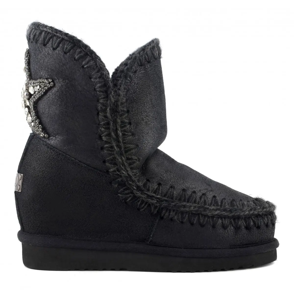 

Женские зимние ботинки на танкетке 5 см из овечьей кожи