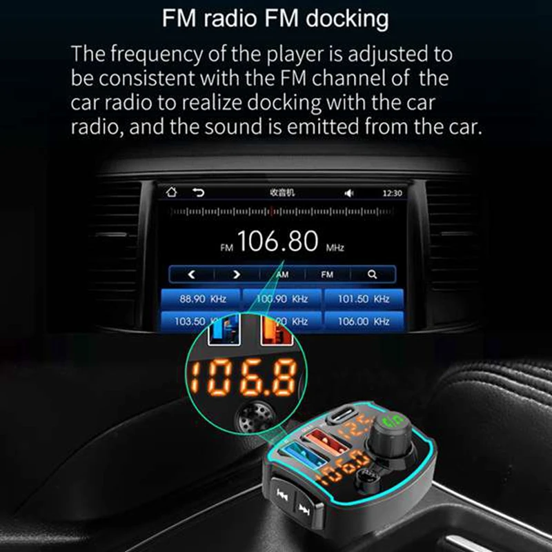 

BC69 Car Mp3 Player Bluetooth 5.0 Receiver FM Transmitter USB Car Charger QC3.0 PD 18W Quick Charge U Disk Music Player