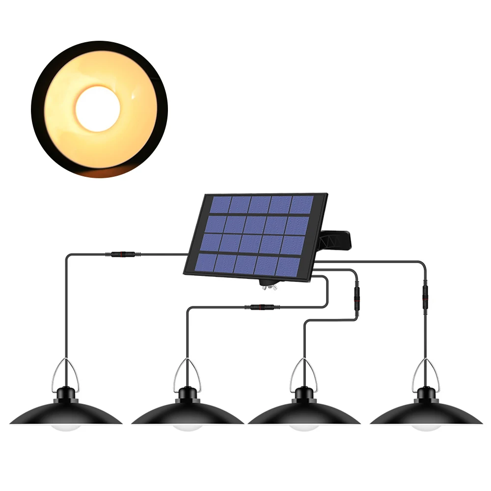 Подвесной светильник на солнечной батарее уличная лампа с линией теплого и