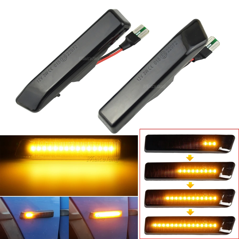 2PCS Dynamic LED Side Marker Indicator Blinker Sequential Lamp For BMW X5 E53 Led Side Marker 1999 2001 2002 2003 2004 2005 E36