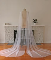 topqueen g52 2pc bride cape veil wedding accessories bridal wings veil soft single tier bridal shawl with cut edge cloak cape