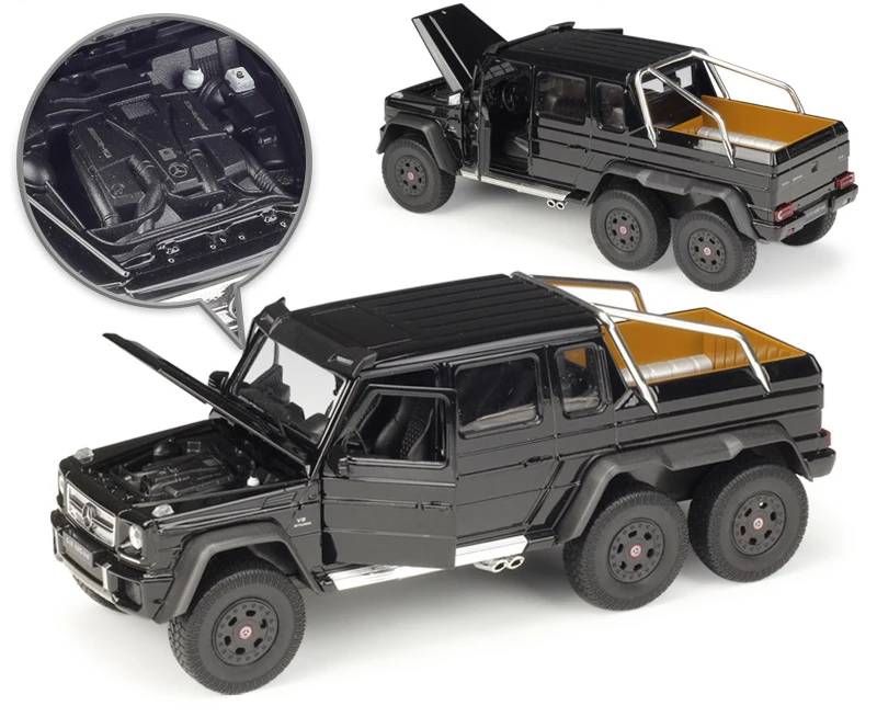 WELLY литая модель автомобиля в масштабе 1:24 Mercedes Benz G63 AMG 6X6 классический грузовик