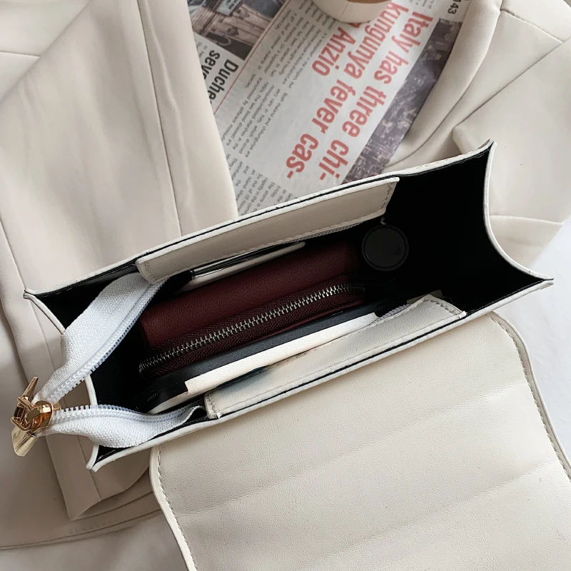 

Daily Handbags Fashion Solid Color PU Leather Shoulder Bags for Women 2021 Casual Square Messenger Crossbody Bags Female Totes