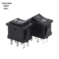 5pcs kcd1 mini black 3 pin 6 pin onoffon rocker switch ac 6a250v10a125v