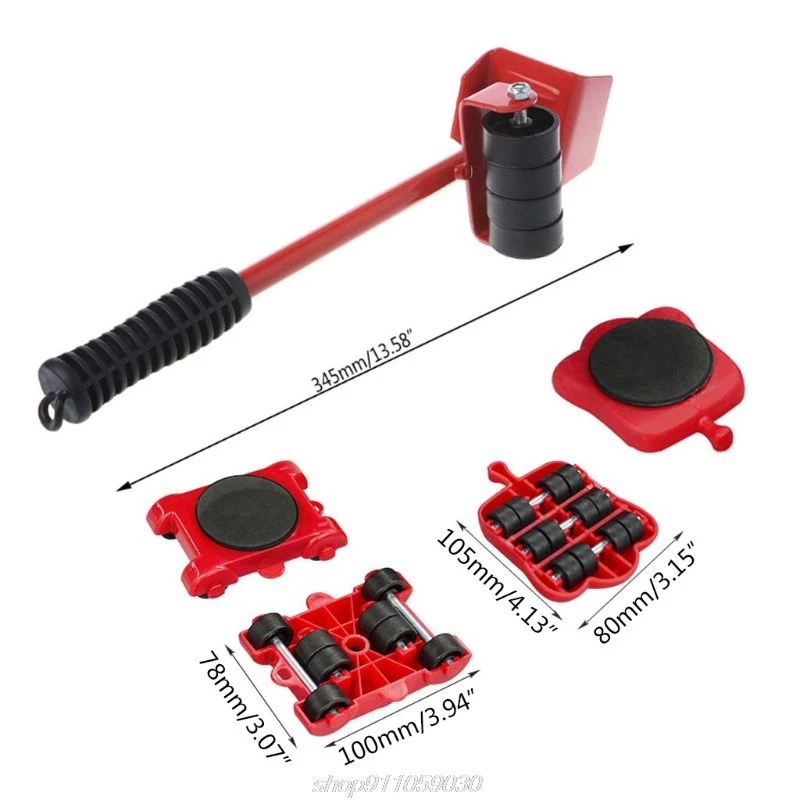 

Furniture Mover Tool Transport Lifter Heavy Stuffs Moving 4 Wheeled Roller with 1 Wheel Bar Set D22 20 Dropshipping