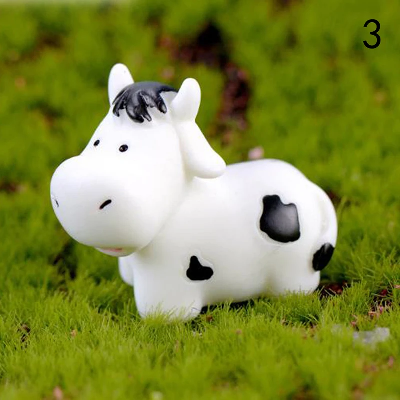 

Cute Cow Gardening Bonsai Decoration Resin Crafts Miniature Garden Decoration Cow Figurines Miniature Dairy Cattle Animal Model