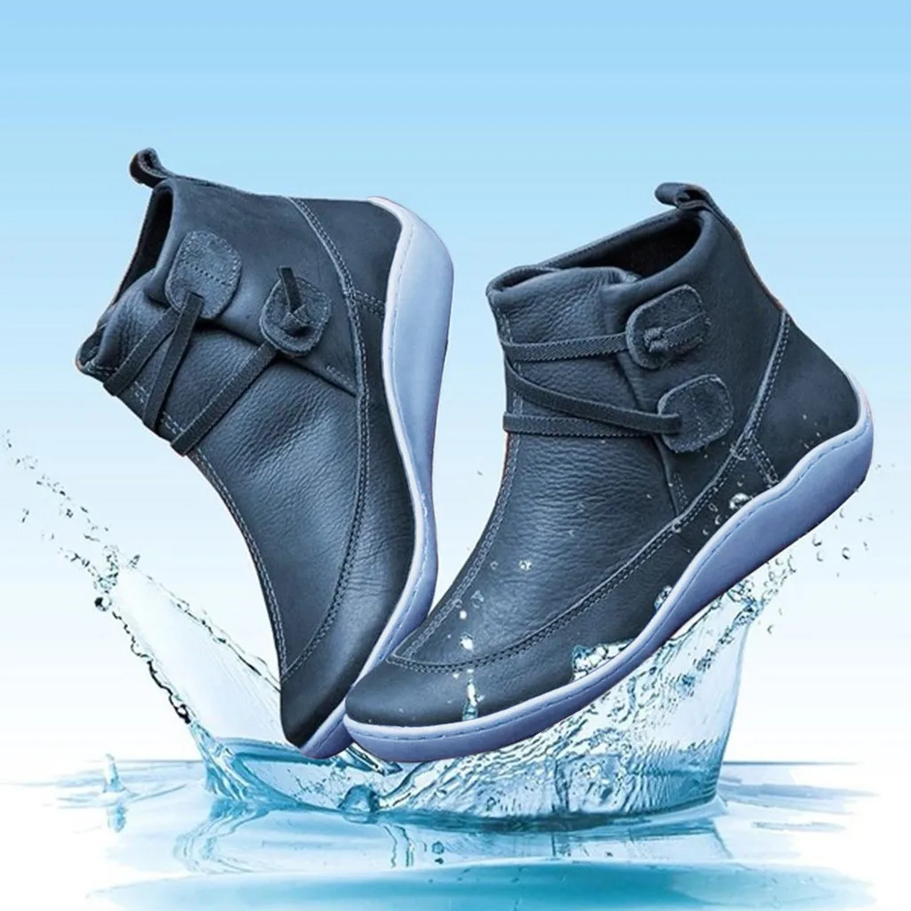 Новые женские ботинки кожаные в винтажном стиле водонепроницаемая обувь на