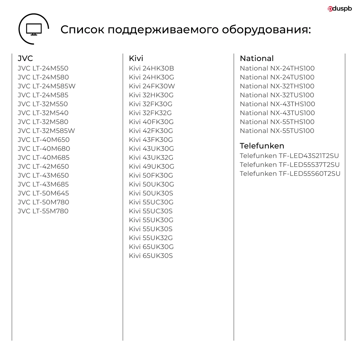Пульт KT1157-HG для Kivi |
