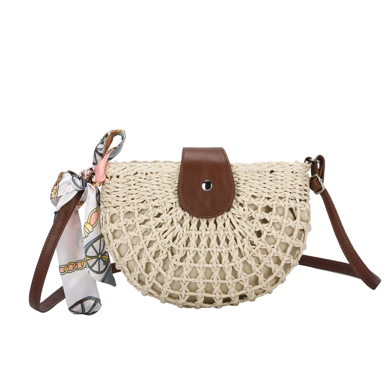 

Bolsos De Playa 2021 Hollow Out Weave Beach Crossbody Bags for Women Small Straw Shoulder Bag Cute Purse and Handbags Sac A Main