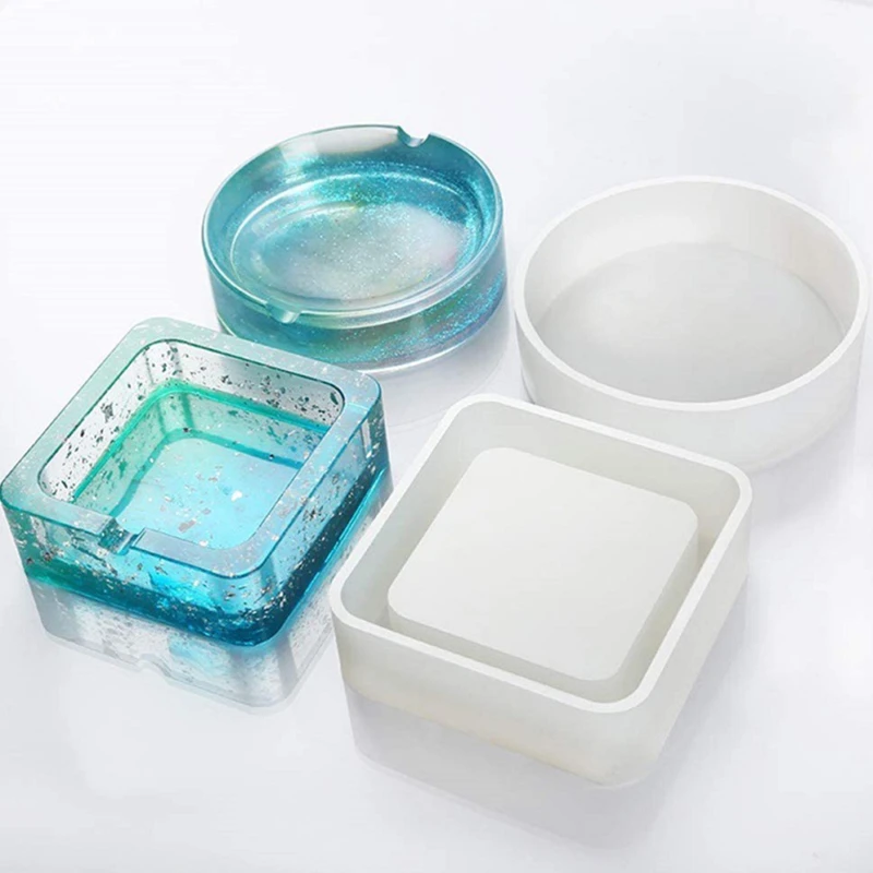 

1PC Ashtray Craft DIY Transparent UV Resin Epoxy Silicone Combination Molds For DIY Making Finding Accessories Jewelry