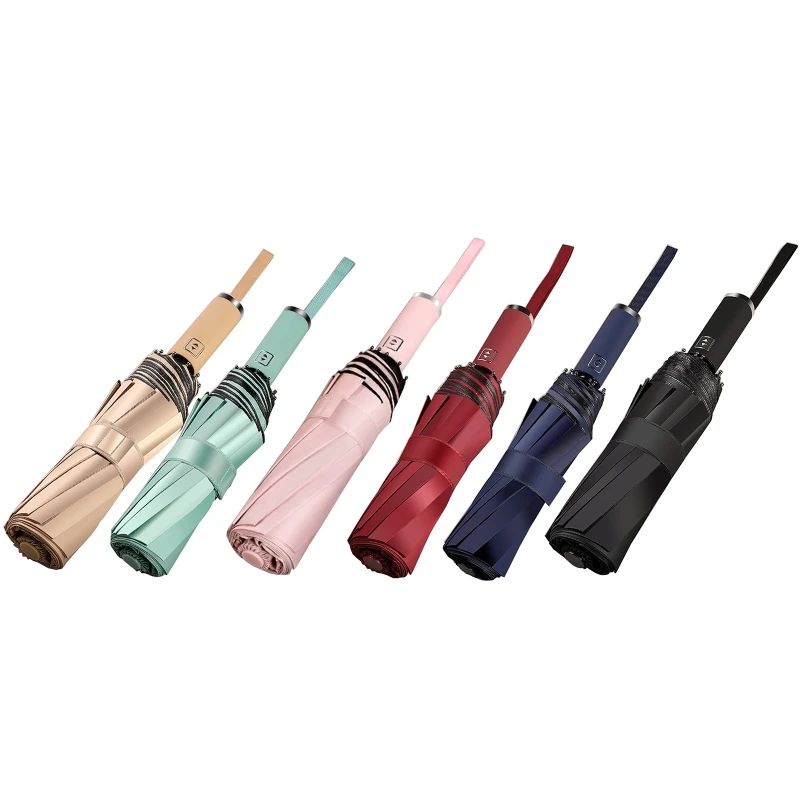 

Automatic Umbrella 10 Ribs Windproof Auto Open Close Collapsible Three Folding Compact Travel Umbrella Outdoor Rain Sun