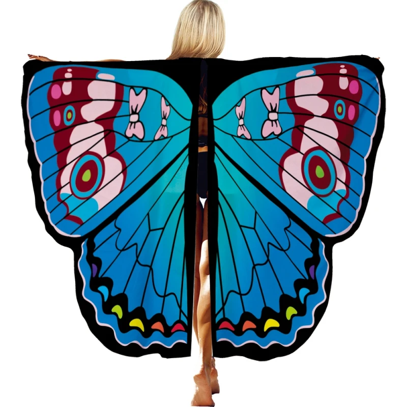Бабочка шаль фея дамы накидка Хэллоуин градиент цвет украшение в виде танцующих