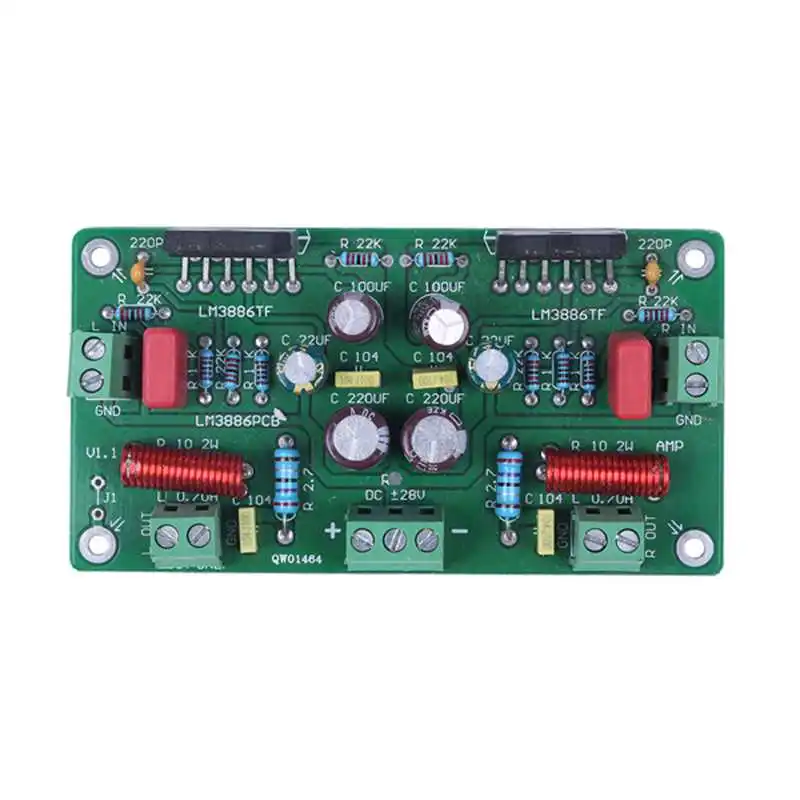 В собранном виде 68 Вт + HiFi LM3886TF стерео усилитель доска 50 * 2 / 38 | Электроника