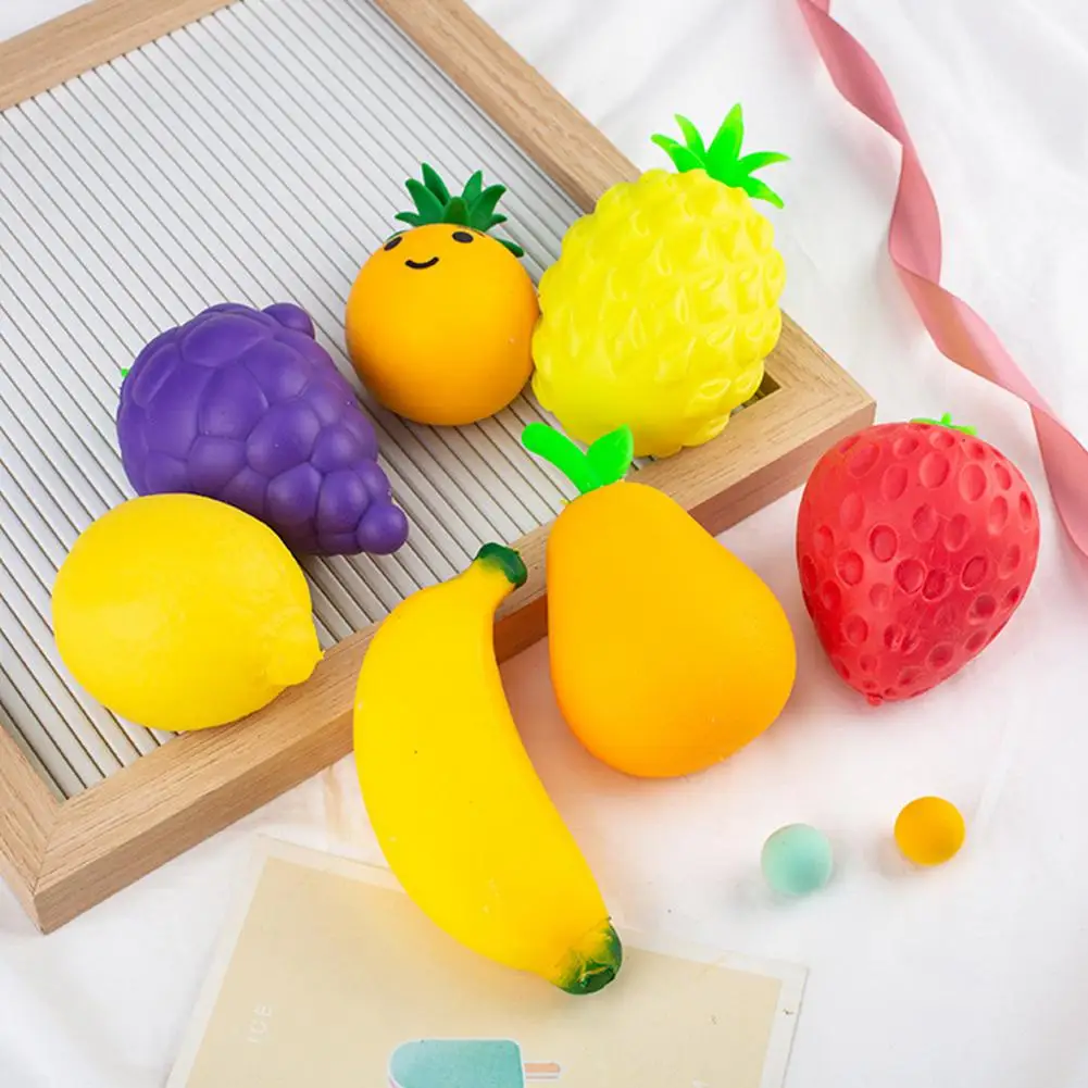 

7pcs Fruit Jelly Water Stuff Funny Pop Stress Reliever For Adult Kid Novelty Anti-anxiety Stress Relief Squeeze Squishy Ball Toy